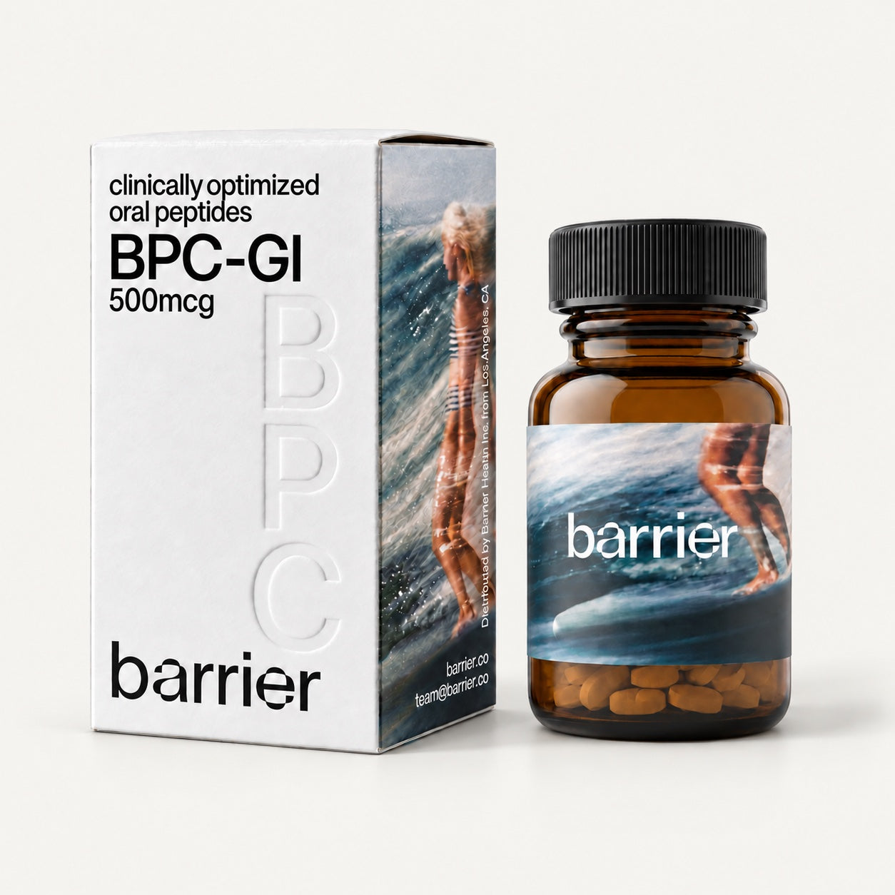 Barrier BPC-GI bottle and packaging